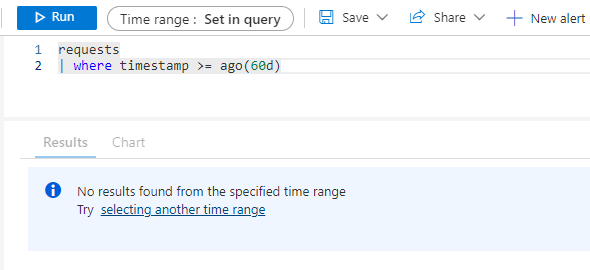 No data in requests Application Insights - Microsoft Q&A