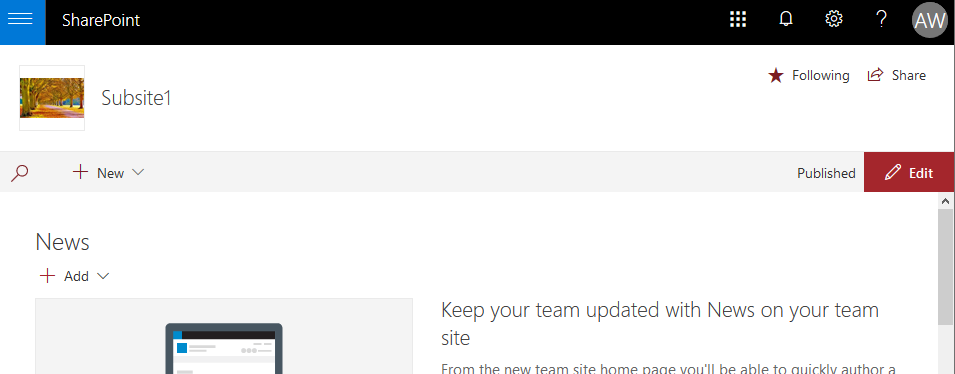 Sharepoint Ribbon Missing on SubSite - Microsoft Q&A