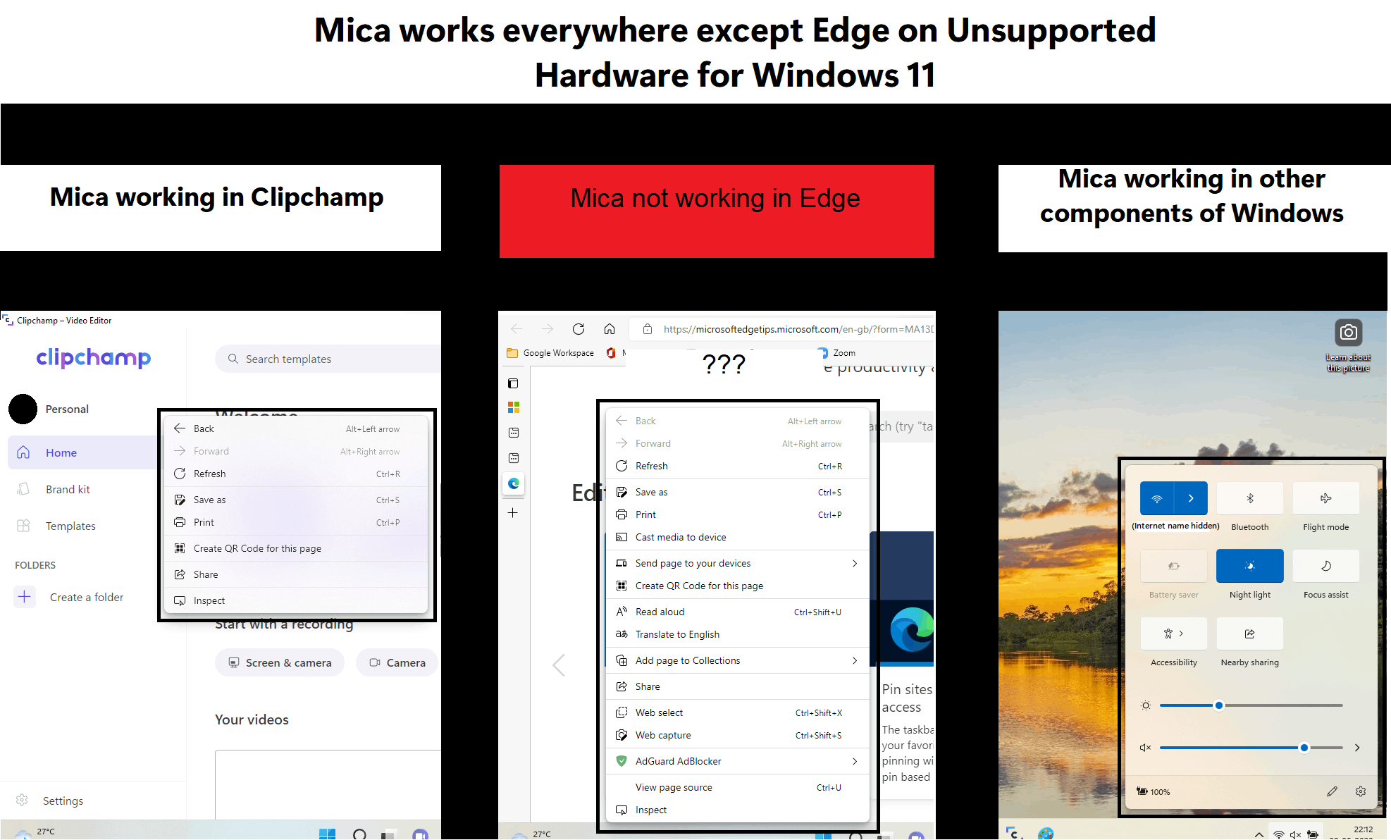 Not getting the Windows 11 transparency effect in Edge - Microsoft Q&A