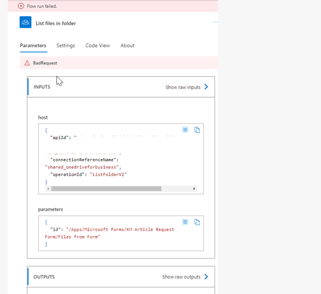 Flow run failed in Power Automate - Microsoft Q&A