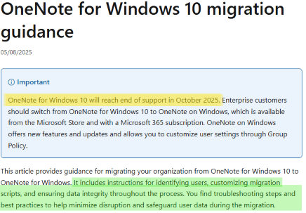 Tried swtiching to the new version of Onenote. When it started with the ...