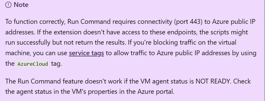 run command feature not working on windows server - Microsoft Q&A