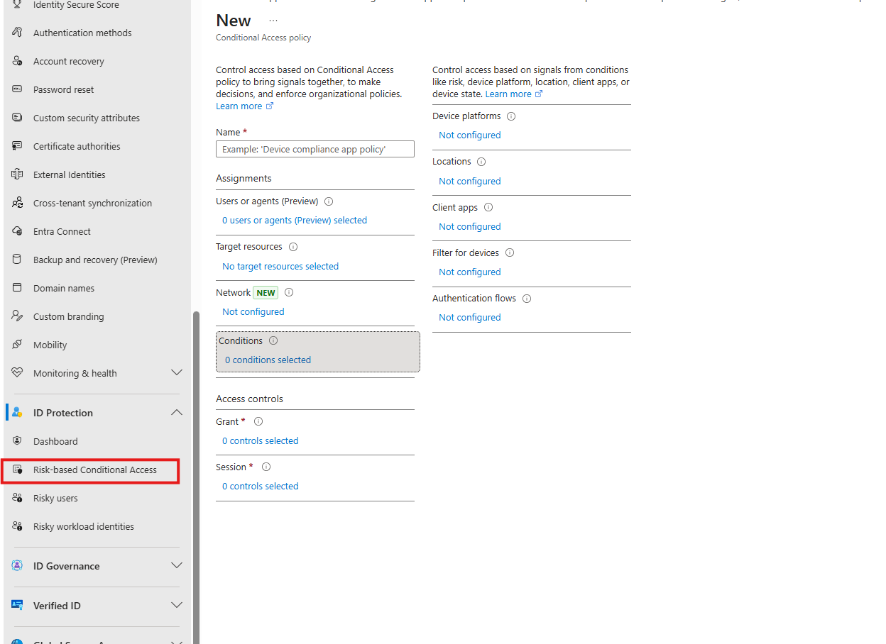 P2 user - user and sign in risk conditions not showing up in ...