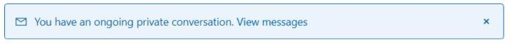 You have an ongoing private conversation. View messages x