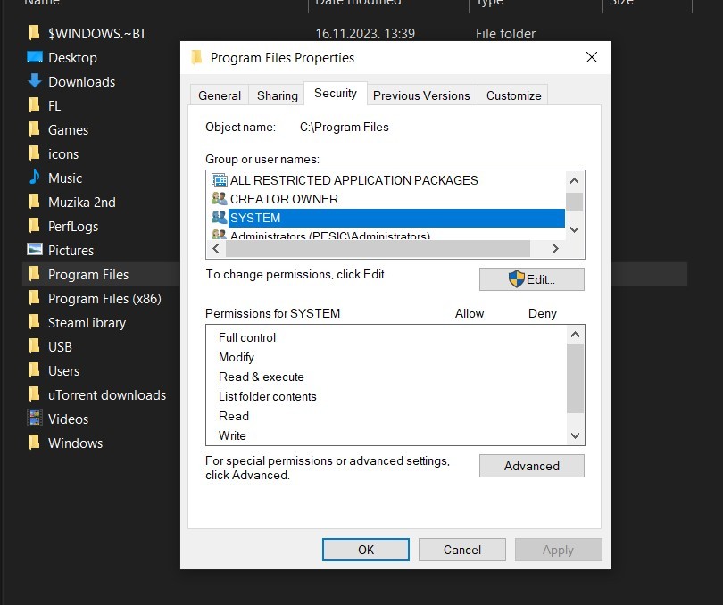 Cant get full permision of Program Files folder - Microsoft Q&A