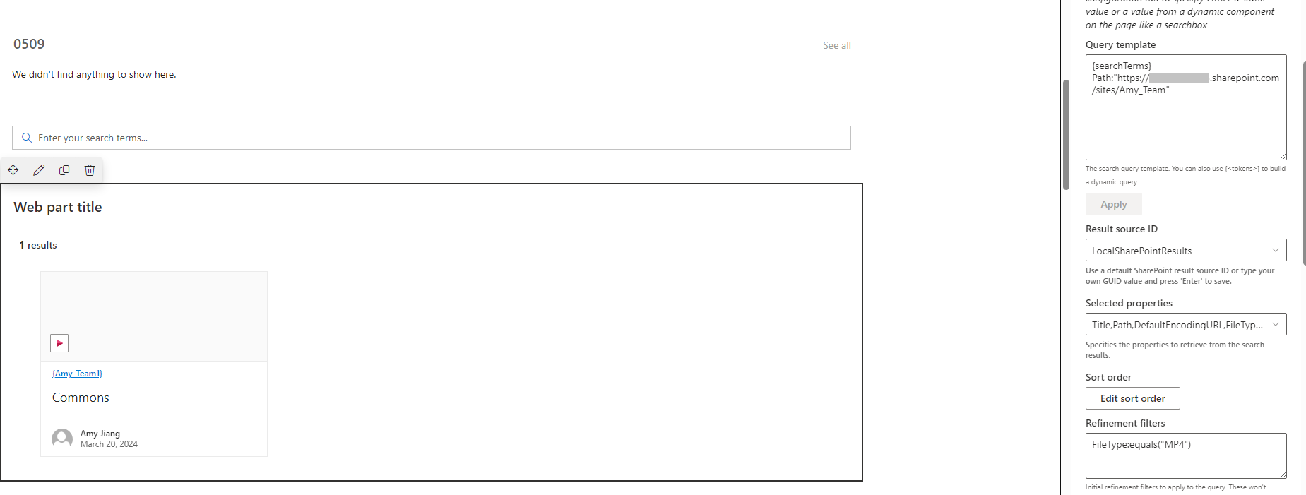 There is a problem searching in 