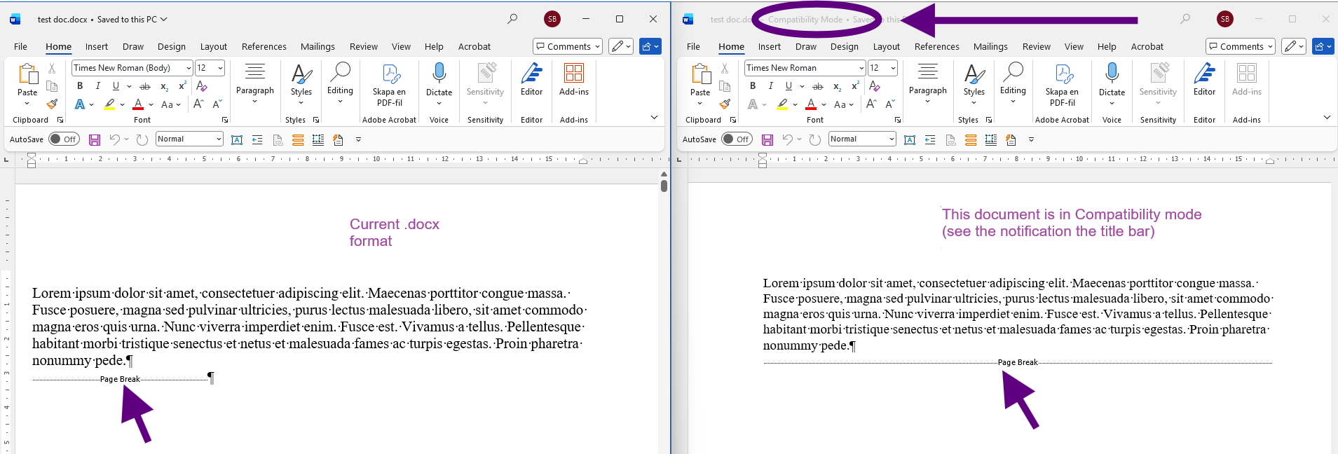 Page break format issue - Microsoft Q&A