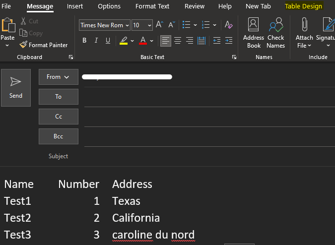 Issue in outlook while formating table - Microsoft Q&A