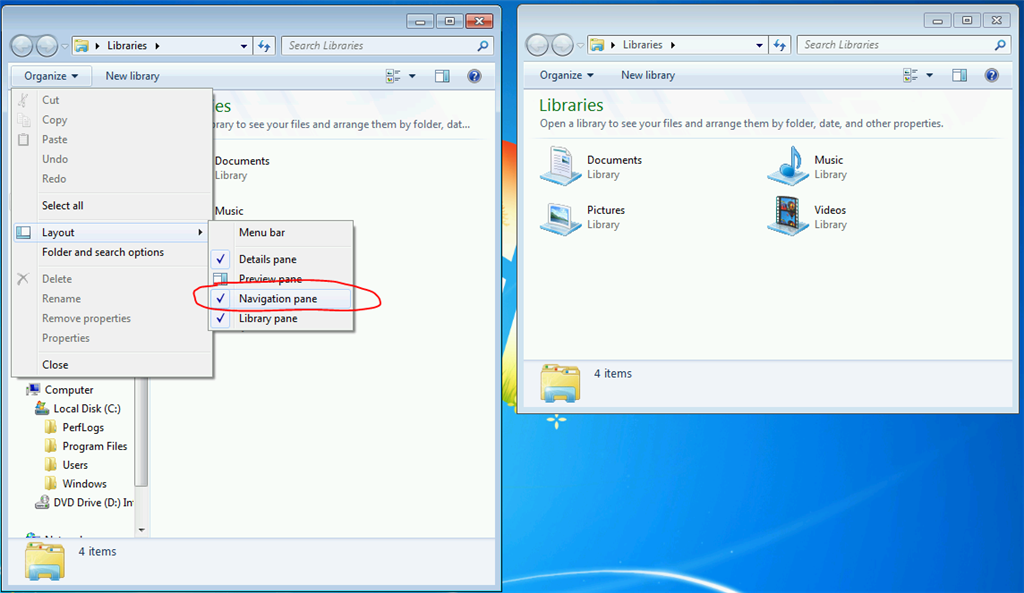 Is there any way to hide the folder tree in explorer in win vista and ...
