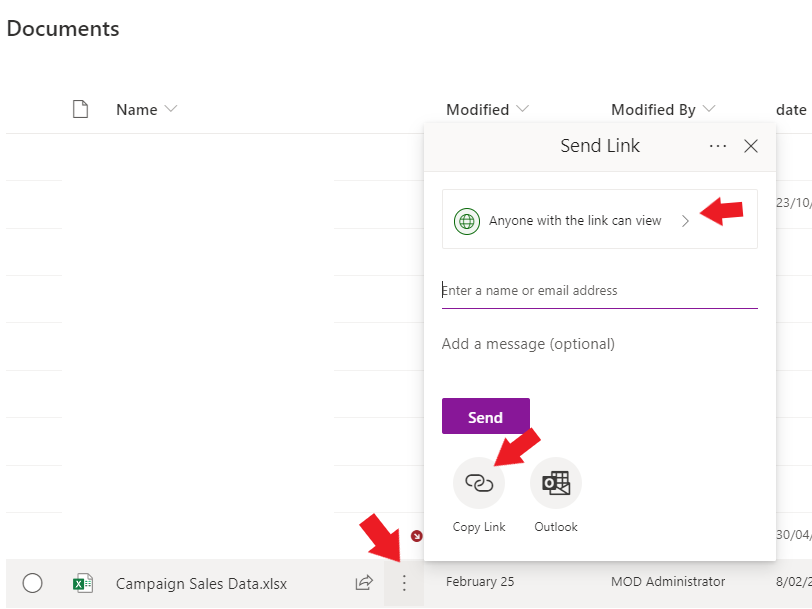 SharePoint - sharing links to documents outside of my group - Microsoft Q&A