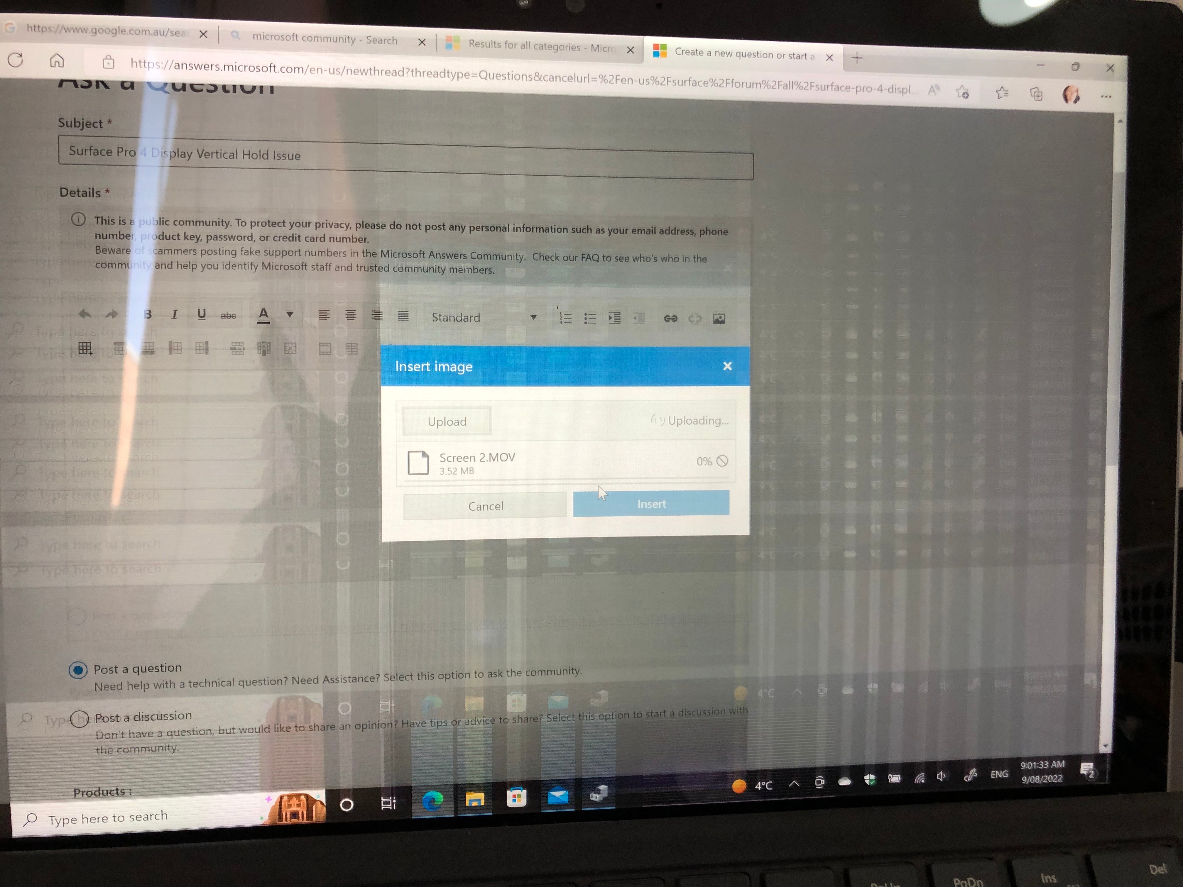 Surface Pro 4 Display Vertical Hold Issue - Microsoft Q&A