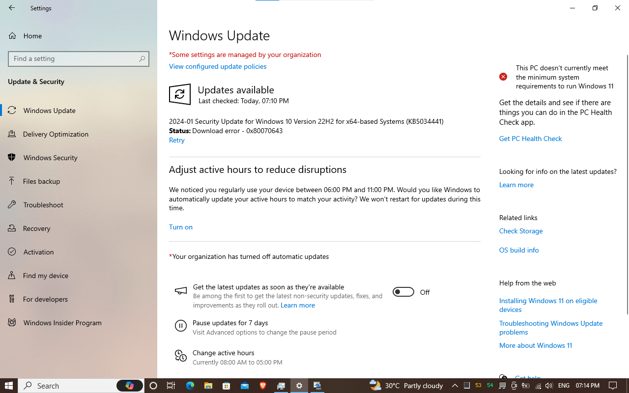 Windows Update Failure Error Code 0x80070643 - Microsoft Q&A
