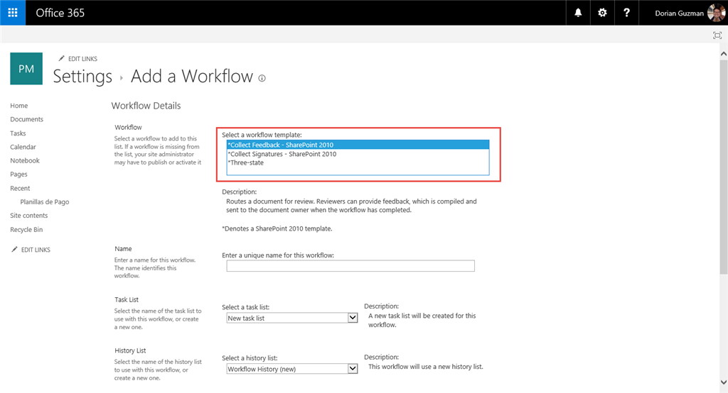 Problem enabling the Approval workflow in Sharepoint Online - Microsoft Q&A