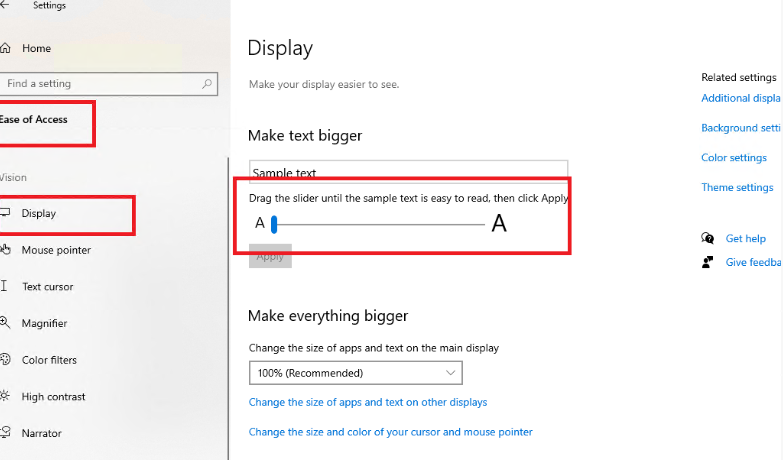 How to change Ribbon font size in Outlook in windows 7/8/10?