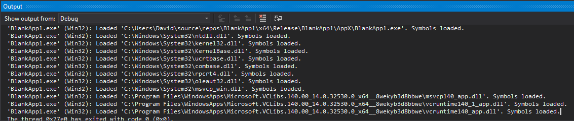 Test release output
