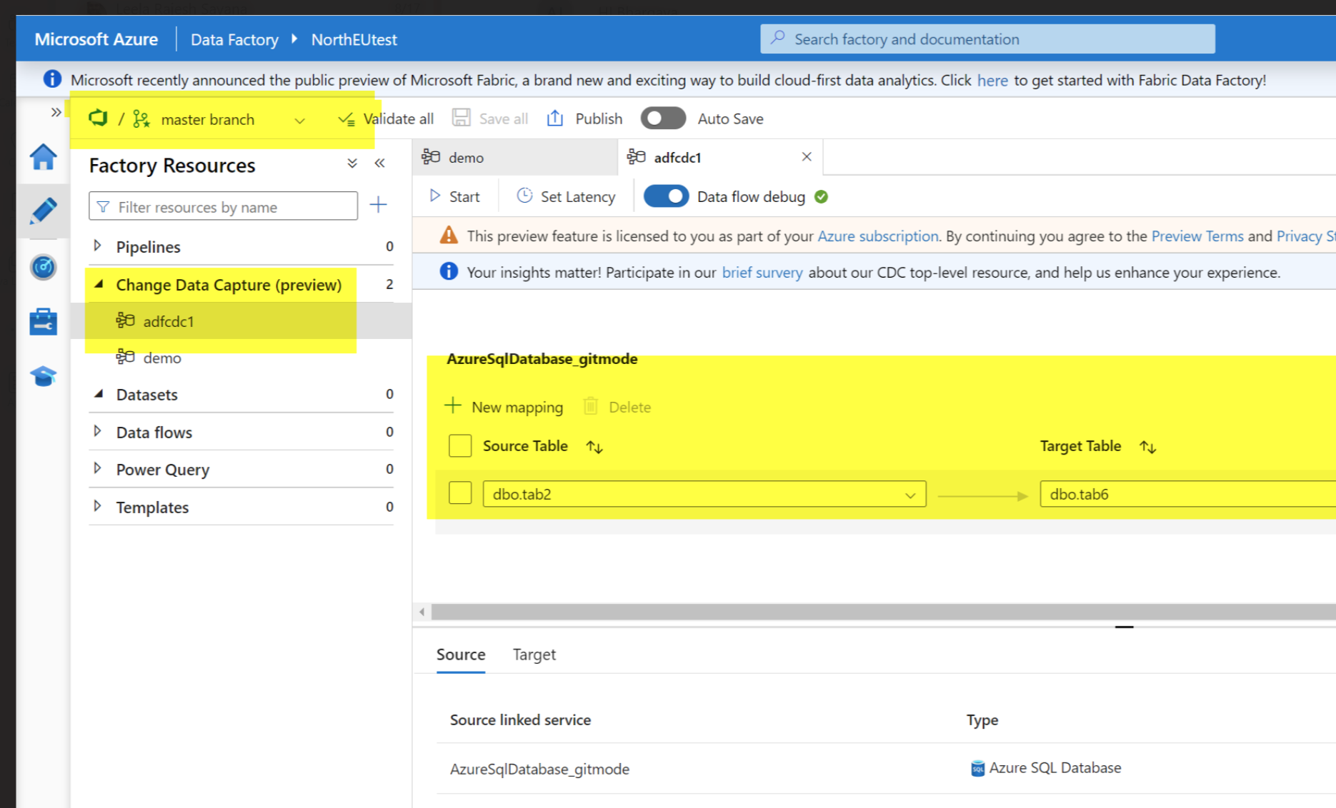 after-configure-the-git-for-azure-data-factory-change-data-capture