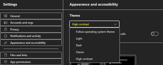 Accessibility issue: Windows 11 visibility theme overrides Teams ...