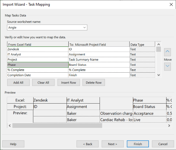 Issue Importing to Project from Excel - Microsoft Q&A
