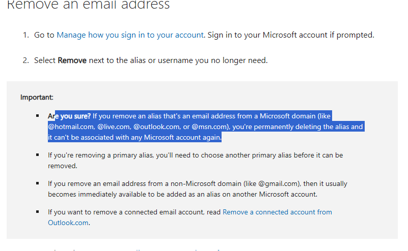 Request to Detach Email Address from Microsoft 365 Account - Microsoft Q&A