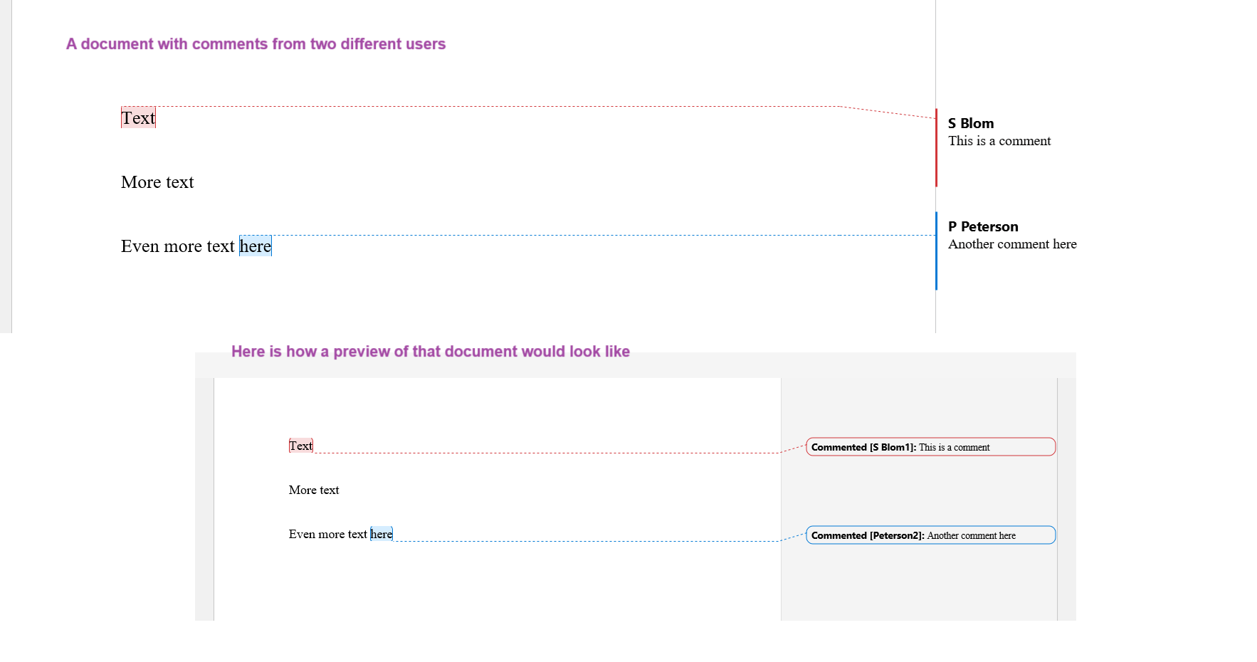 When I print or print to pdf, the document does NOT show Commenters ...