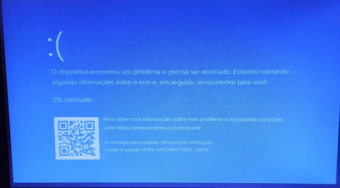 Tela azul - Microsoft Q&A