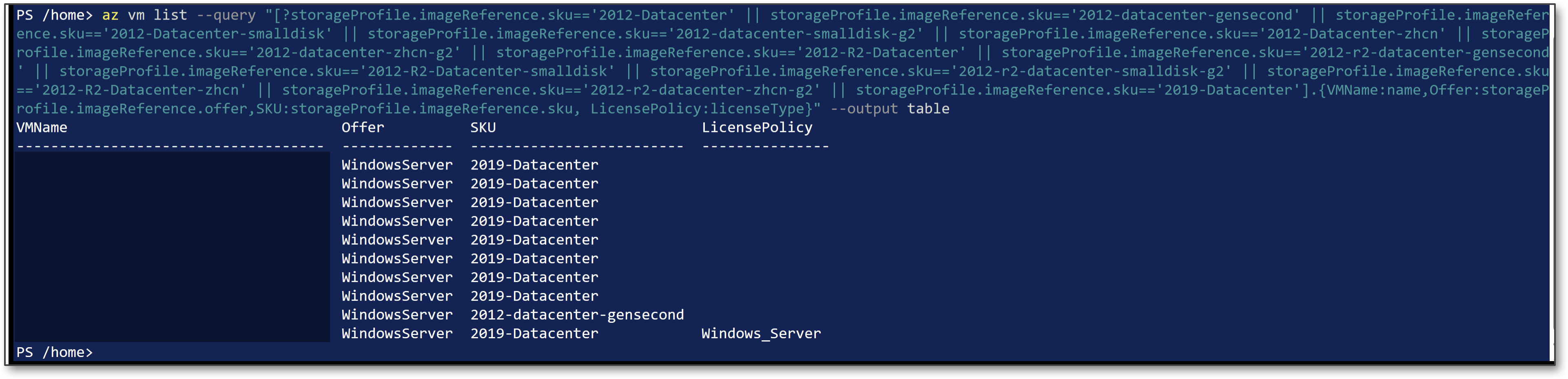 Extract Azure VM windows server 2012 and 2012 R2 VM's list with license ...