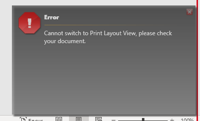 Pop up message that states 