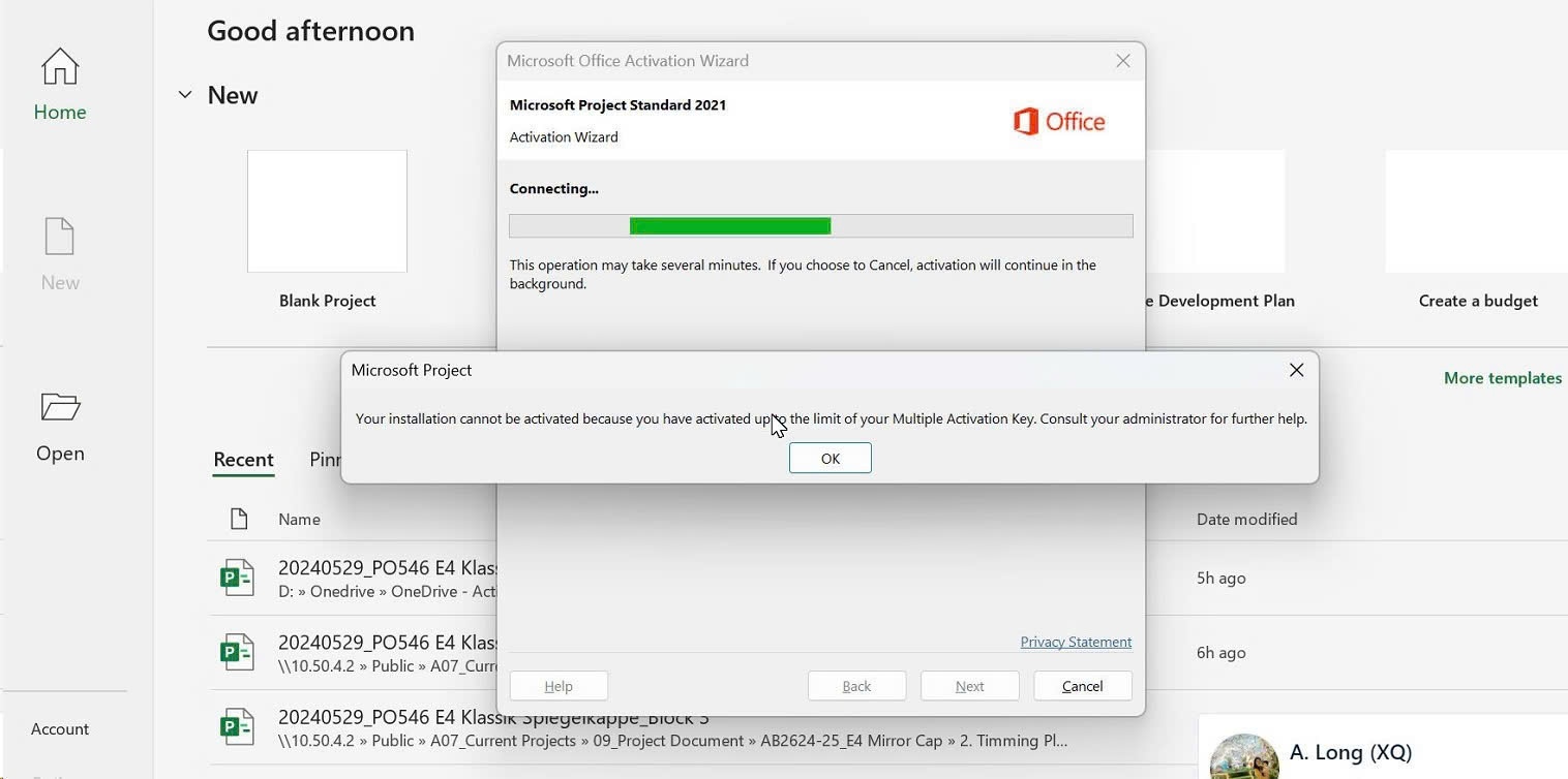 How to deactive license Microsoft Project 2021 - Microsoft Q&A