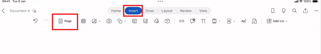 What is the symbol for page break on ipad - Microsoft Q&A