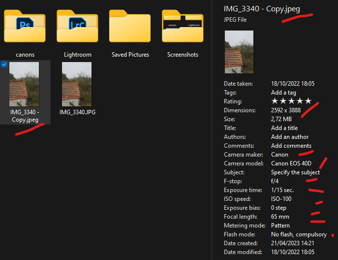 Windows Explorer info: my .jpg files are not showing picture details ...