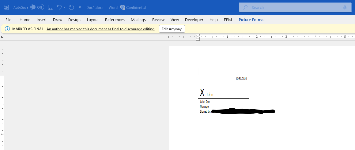 Signature line headache - how to add a typed signature, digital ...