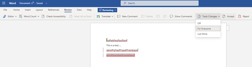 Viewing/not viewing tracked changes in OneDrive - Microsoft Q&A