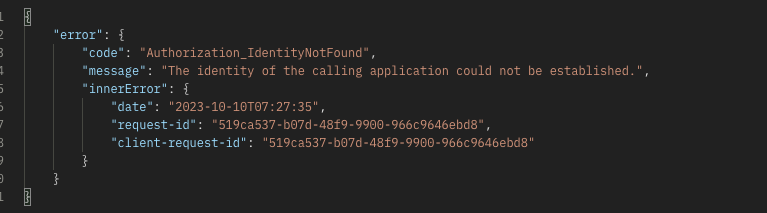 Authorization identity not found when trying to access users info ...
