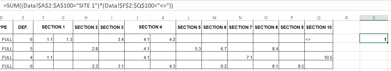 Need Excel formulas that will count the non-blank cells in a row, when ...