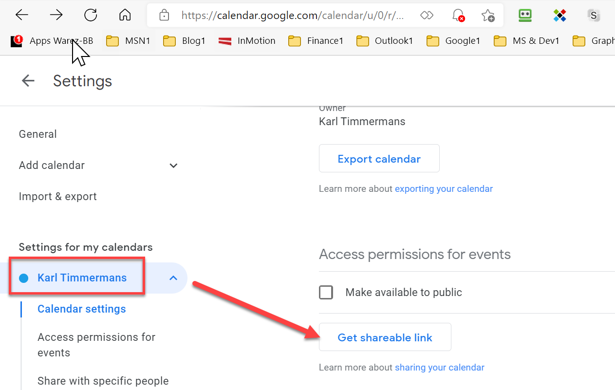 Cannot find ics URL to sync with Google Calendar - Microsoft Q&A