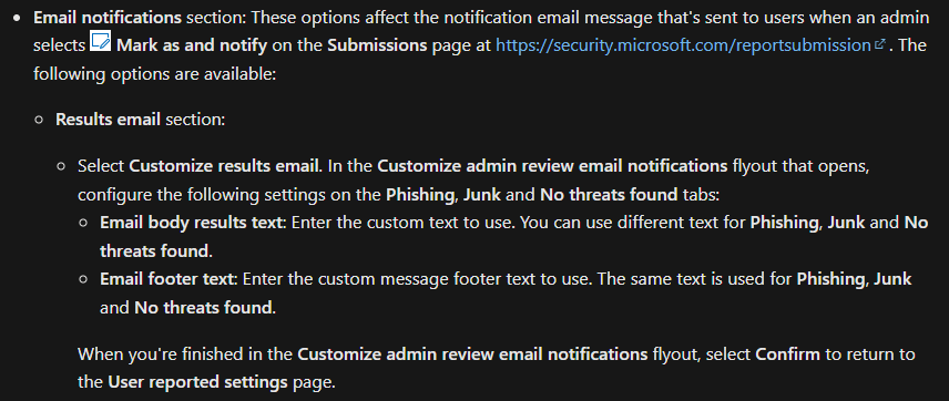 Microsoft Defender for Office (MDO) - Customize Results Email for User ...