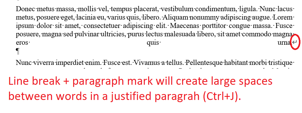 Justify or full the page without any spaces left on line space or ...
