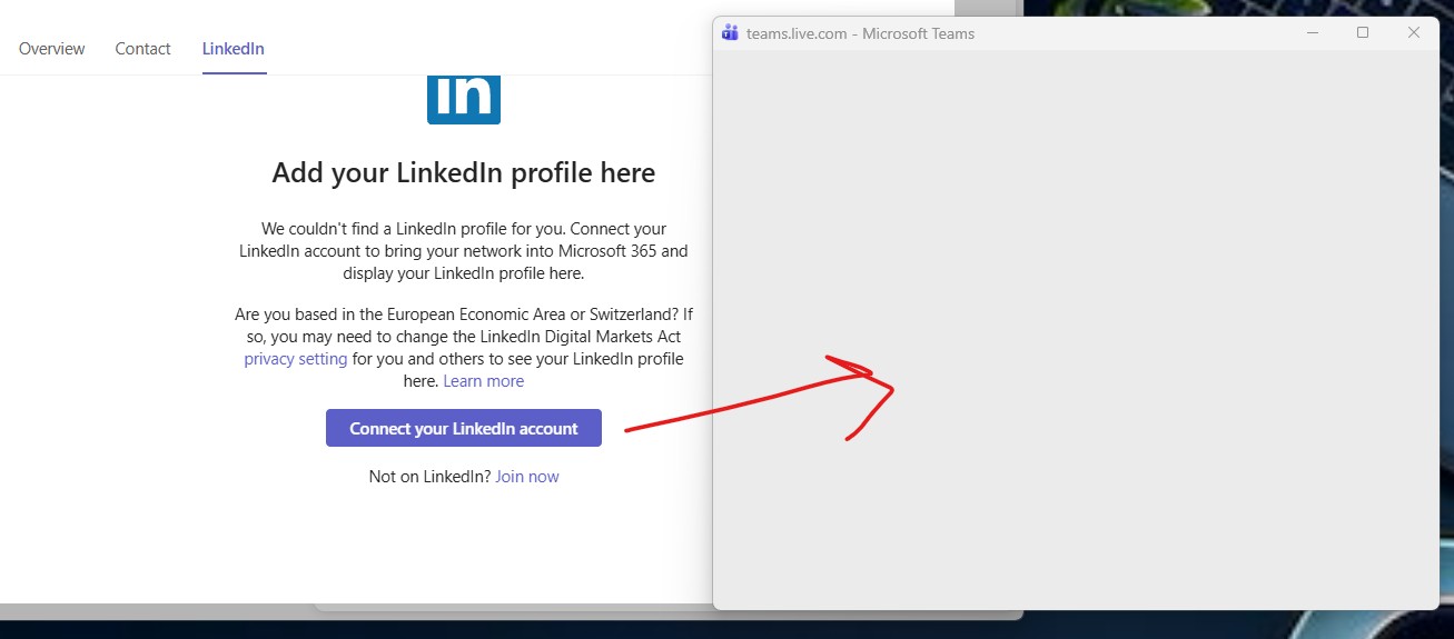 Teams LinkedIn Login 1