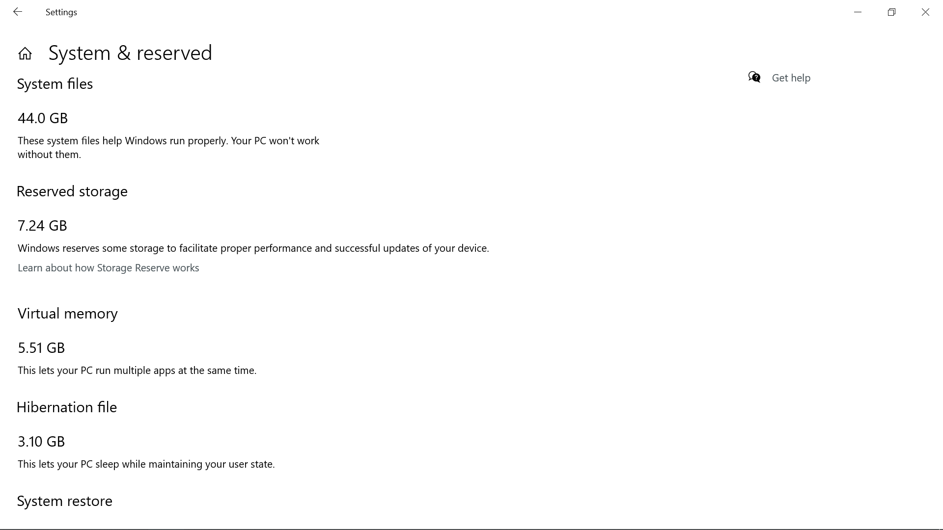 System and Reserved storage taking more space. - Microsoft Q&A