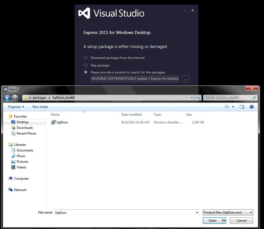 Installation Failure: Visual Studio Express 2015 for Windows Desktop ...