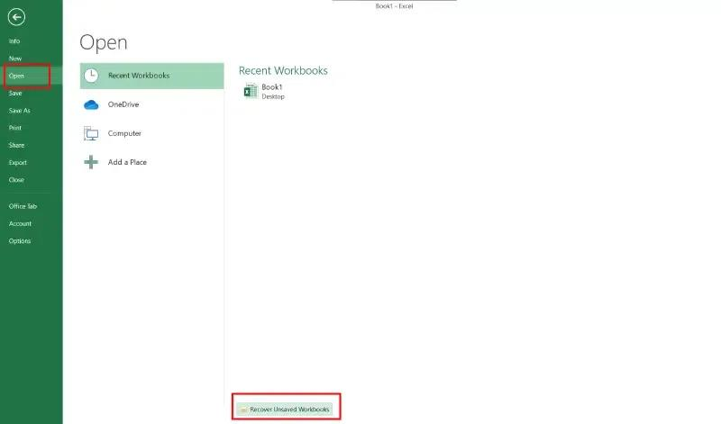 How to Recover Unsaved Excel Files