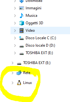 togliere icona linux da file explorer windows 10 - Microsoft Q&A
