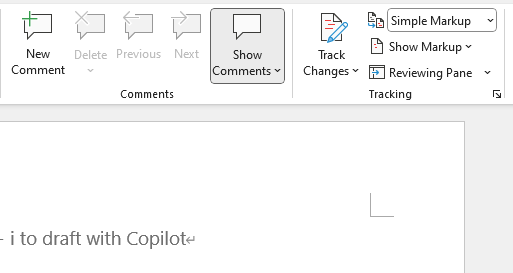 How do I get contextual comments back? The 'Show Comments' option is ...