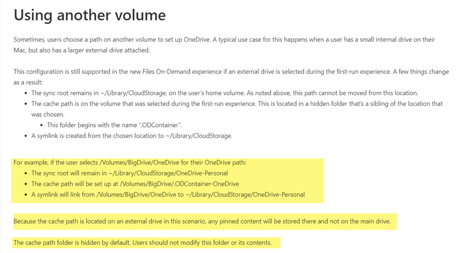 How to use an external SSD for OneDrive local file location - Microsoft Q&A