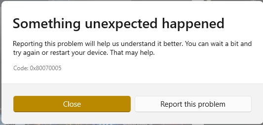 Microsoft Store Error Code: 0x80070005 when trying to install an app ...