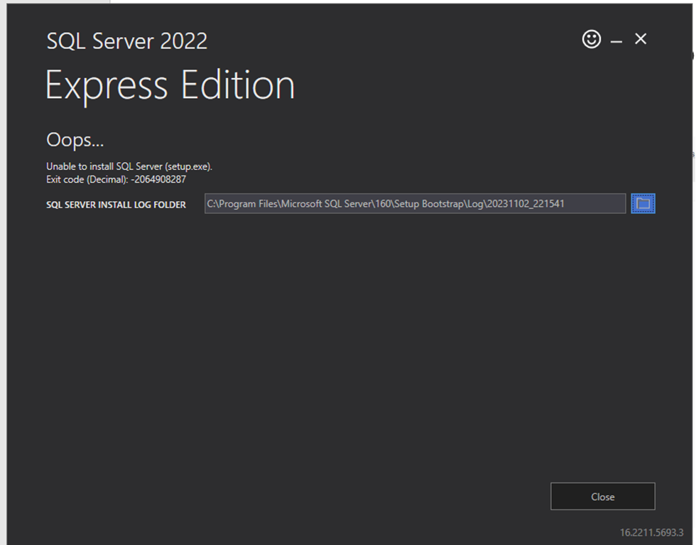 I have been getting this error when I install microsoft SQL Server ...