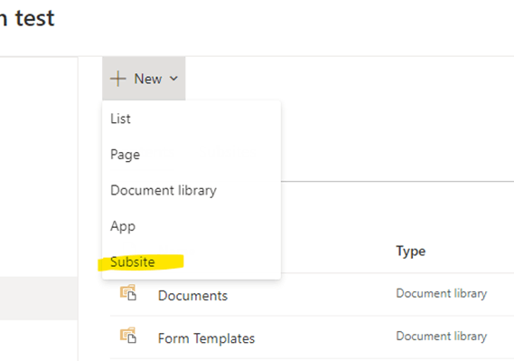 SharePoint - Create Subsites - Microsoft Q&A