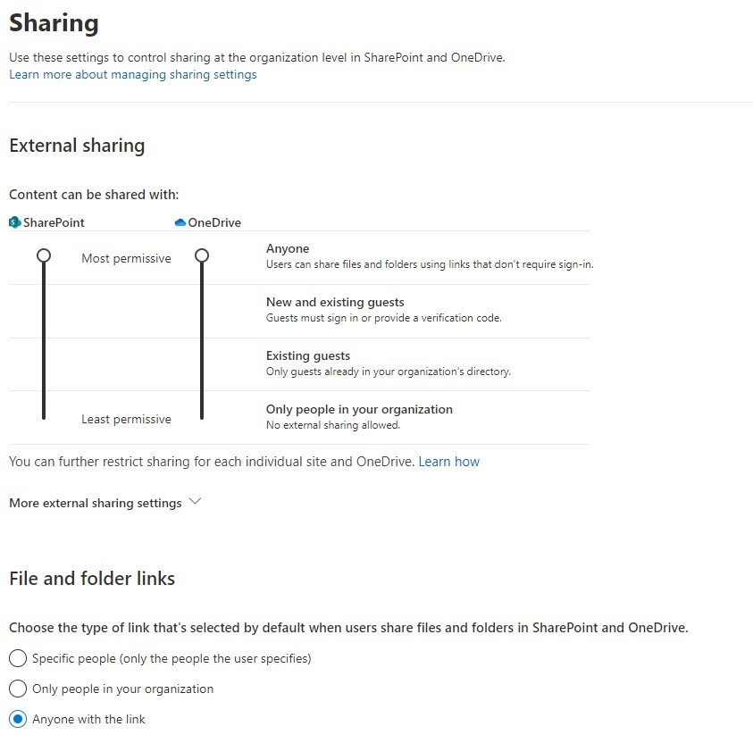Sharepoint can't share files with external party - Microsoft Q&A
