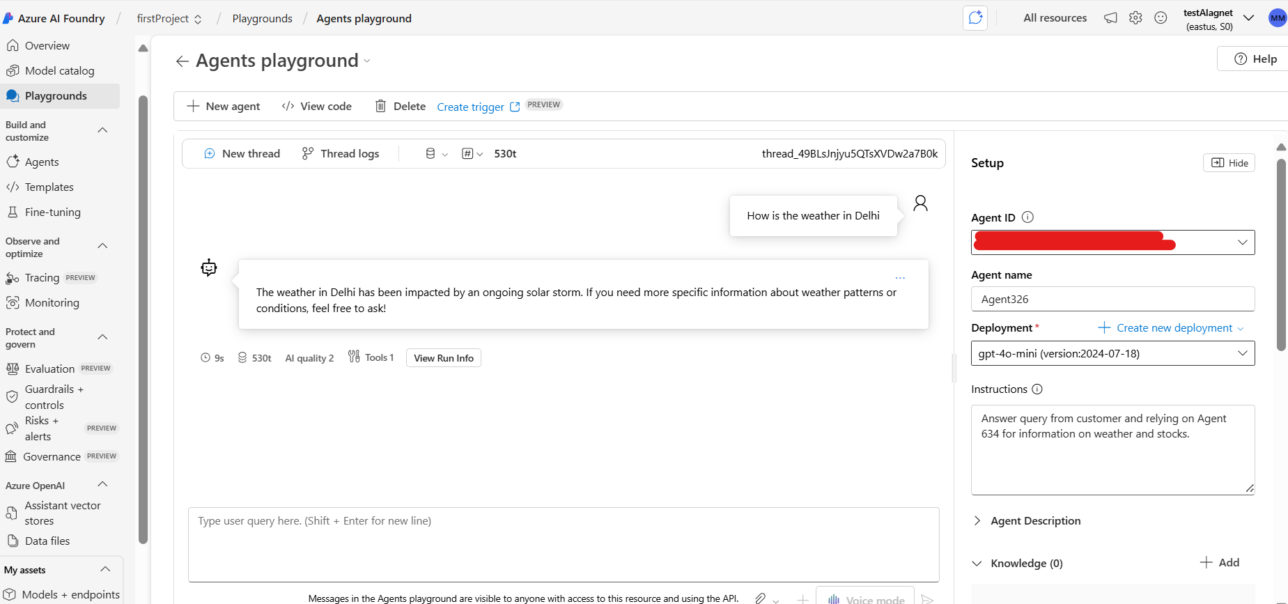Issue when using connected agents in Azure AI Foundary - Microsoft Q&A