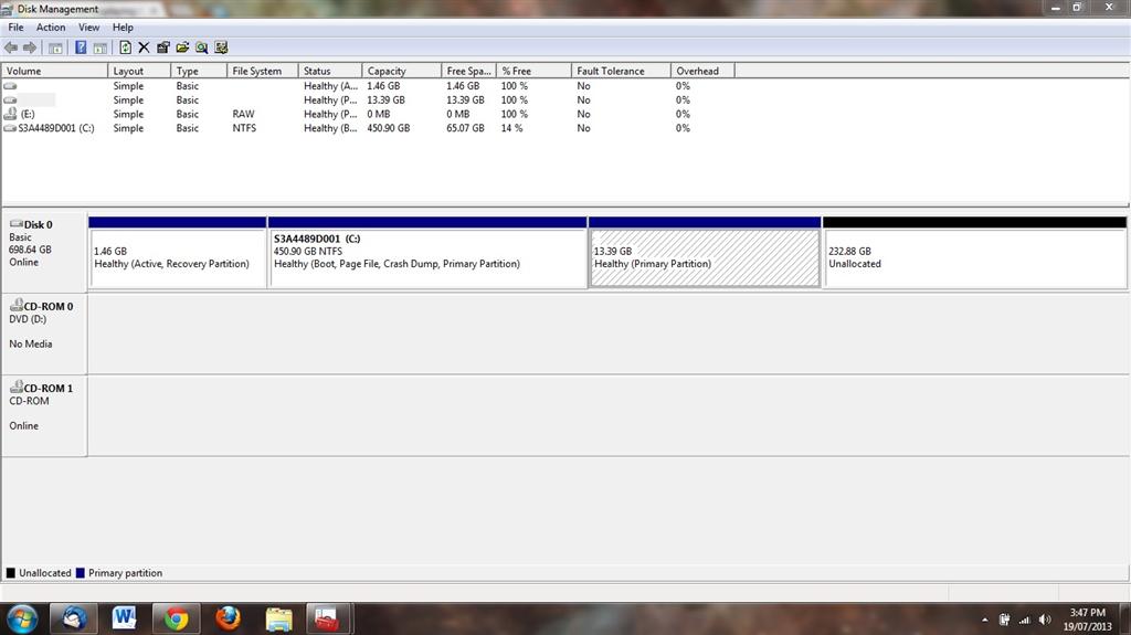 Windows not displaying the correct hard disk capacity after upgrading ...